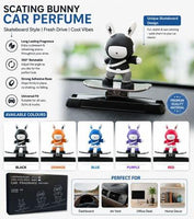 Bunny car dashboard skateboarding perfume