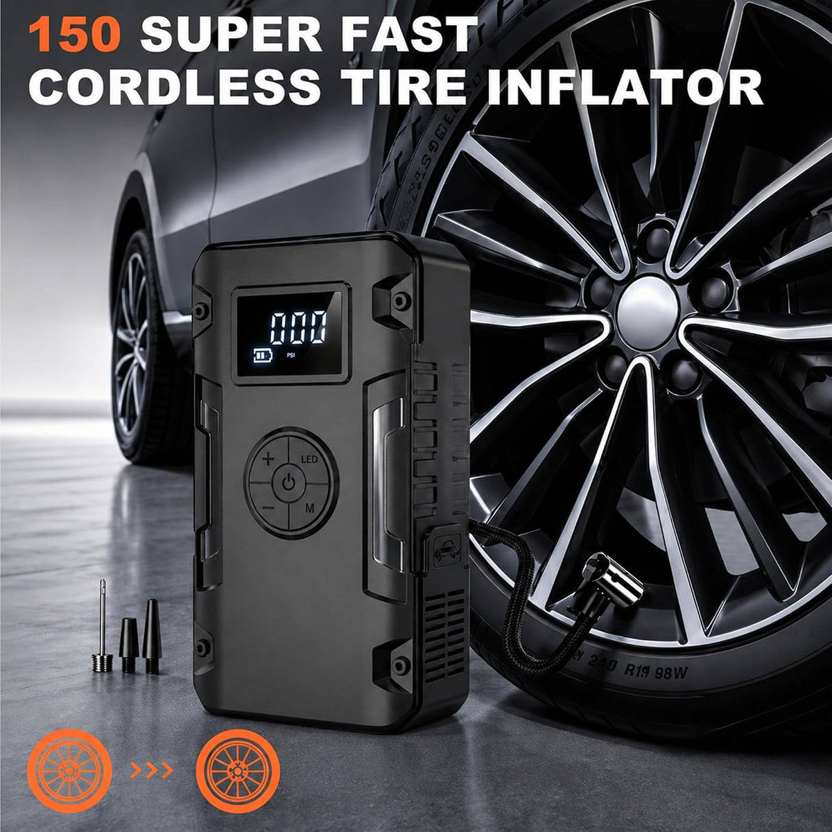 Portable Car Jump Starter and Tire Inflator