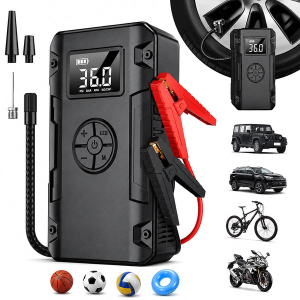 Portable Car Jump Starter and Tire Inflator